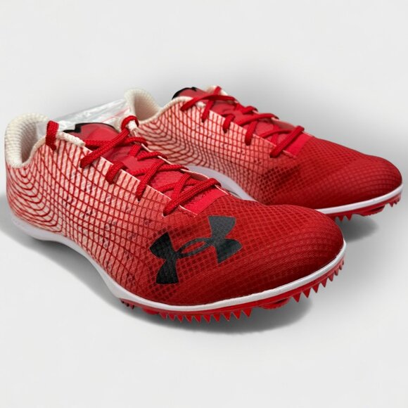 Under Armour Kick Distance 3 Track Spikes White/Beta Red Men’s 10.0 main image 11